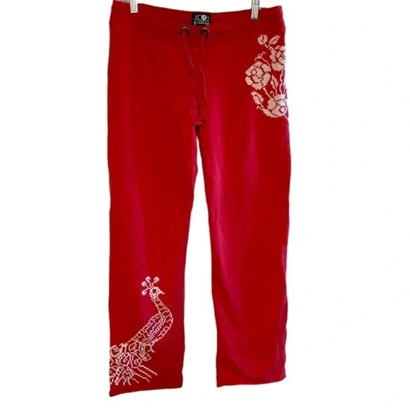 Vtg Y2K RARE lucky brand mommy & me matching embroidered sweatpants 4y M